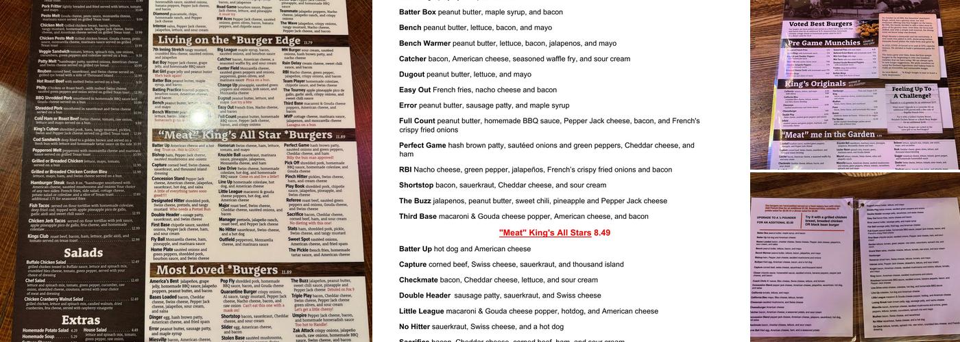 King's Place Bar and Grill Menu