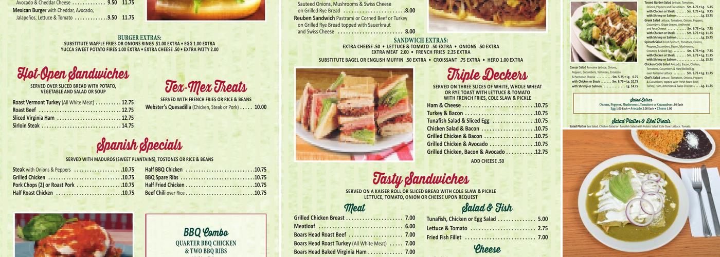 Webster Cafe & Diner Menu
