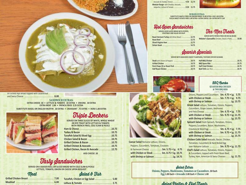 Webster Cafe & Diner Menu