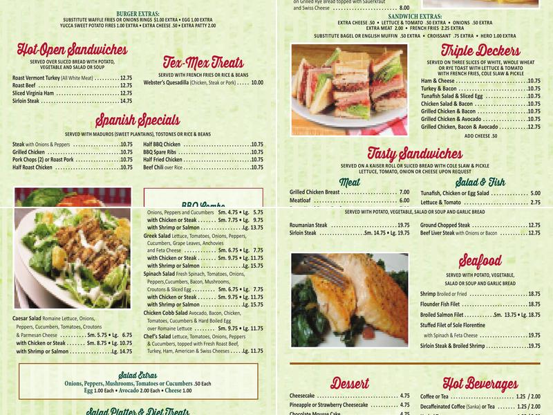 Webster Cafe & Diner Menu