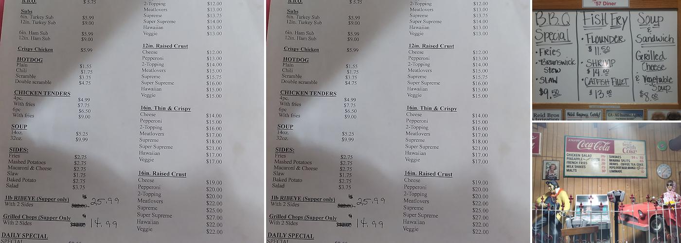 The 57 Diner Menu