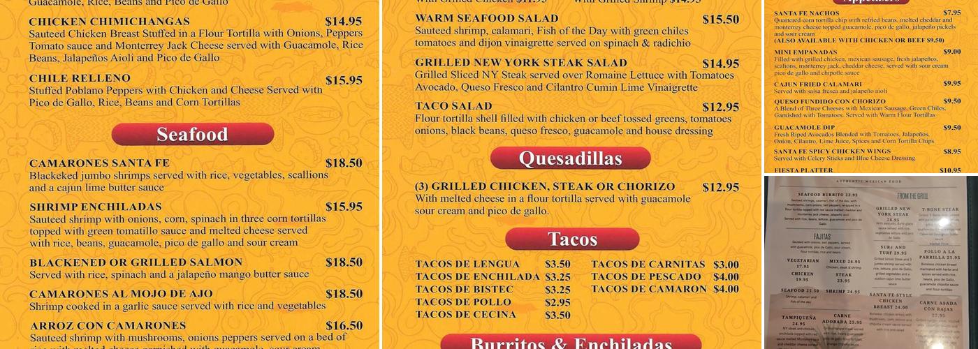 Santa Fe Menu
