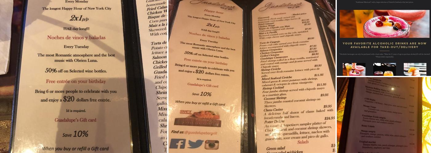 Guadalupe Restaurant Menu