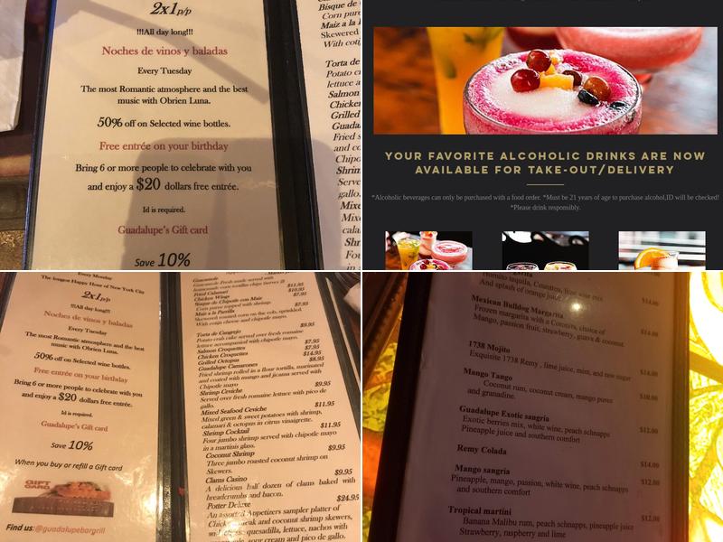 Guadalupe Restaurant Menu