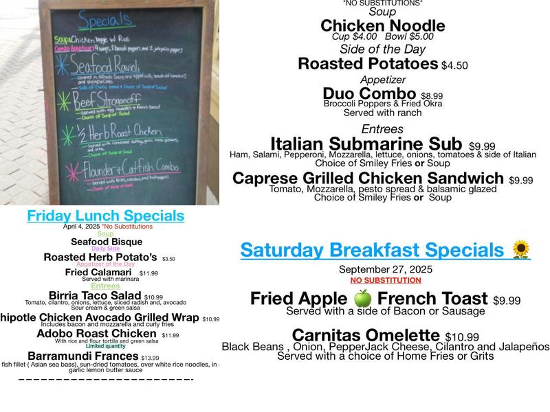 The Corner Cafe Menu