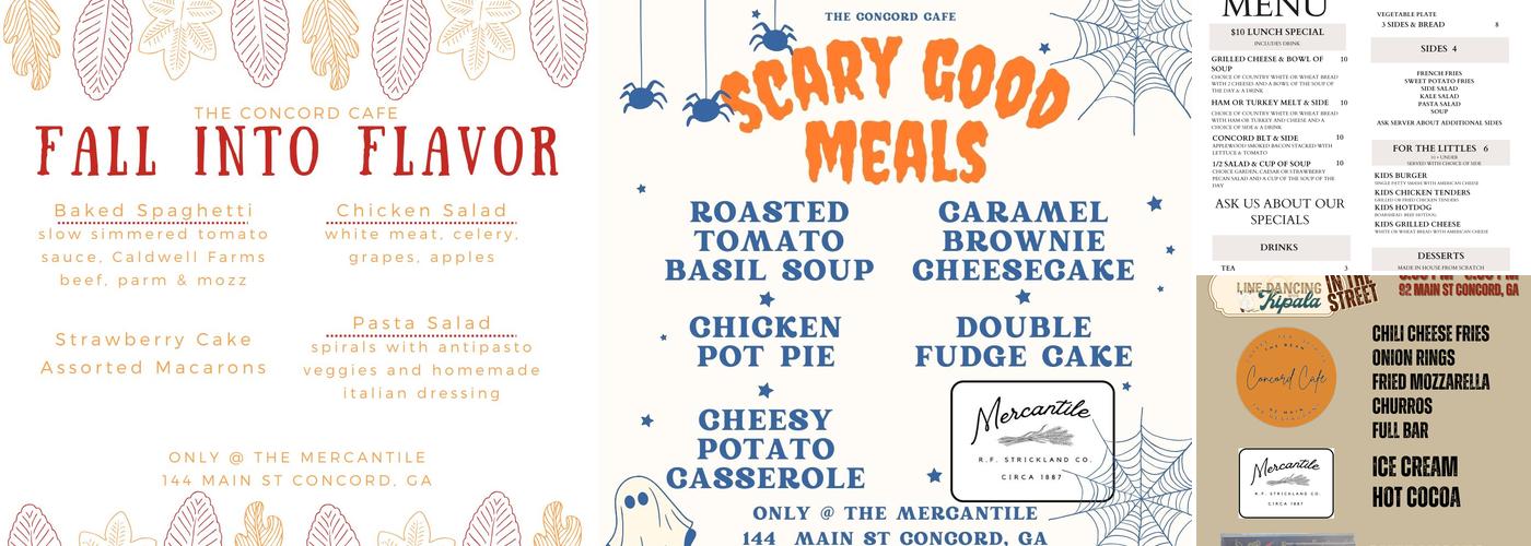 The Concord Cafe Menu