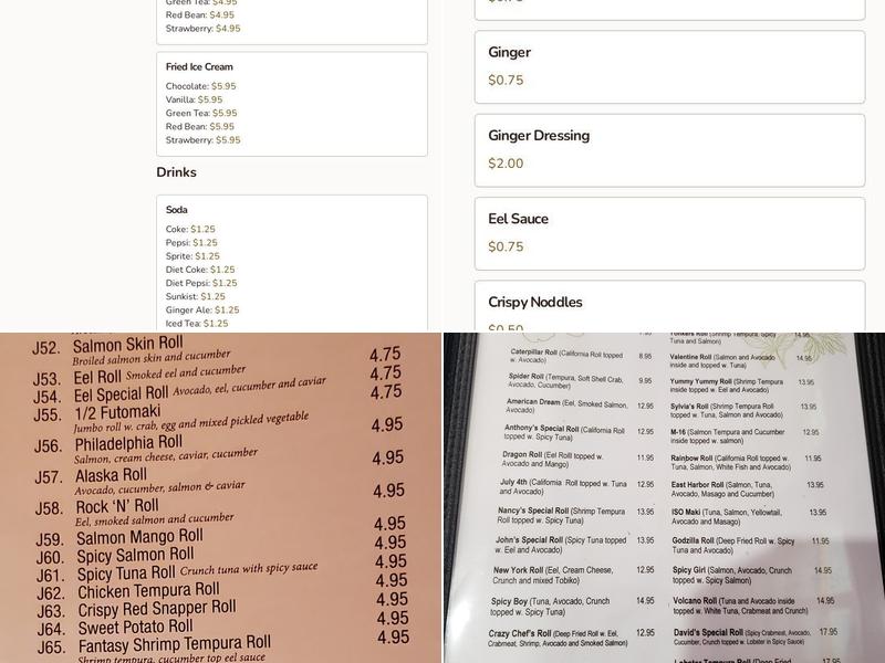 East Harbor Menu