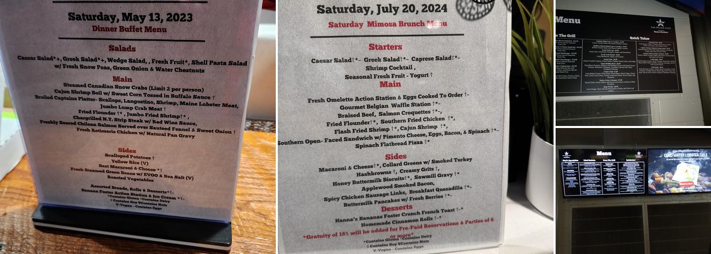 The Studio Cafe Operated by Hanna Brothers Menu