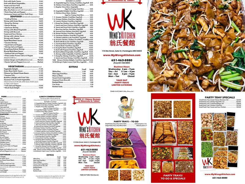 Weng's Kitchen Menu