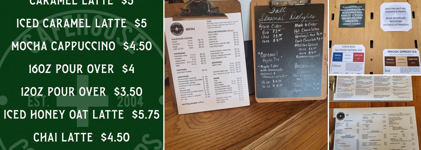 Safehouse Coffee Roasters Menu
