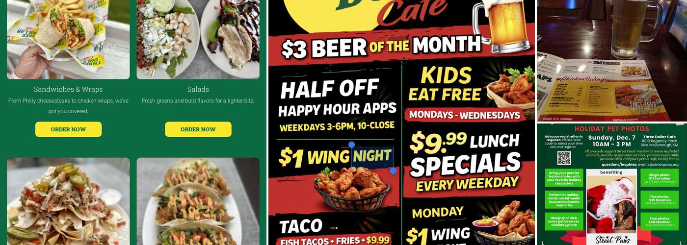 Three Dollar Cafe Menu