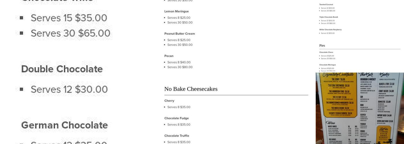 Barnstormer's Grill and Event Center Menu