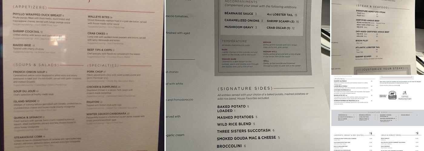 Tado Steakhouse Menu