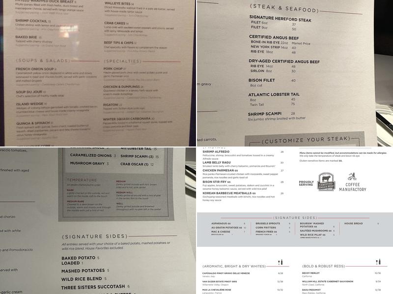 Tado Steakhouse Menu