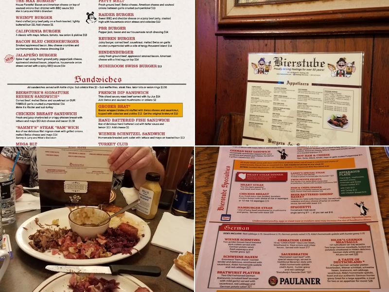 Hastings Bierstube Menu