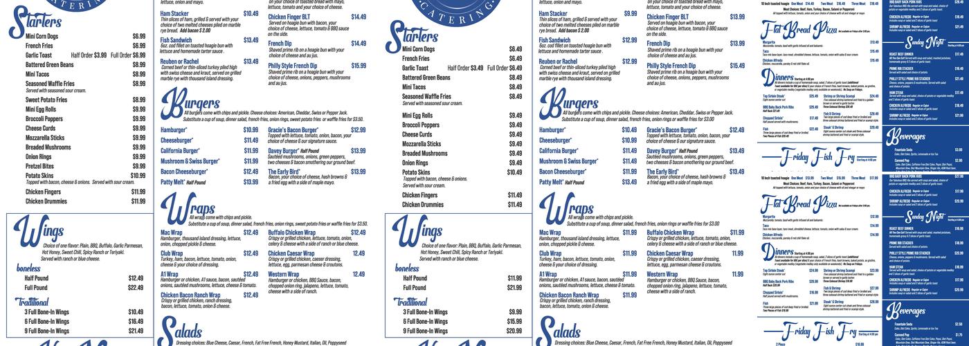 Trophy House Menu