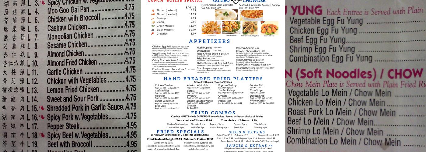 Pandabear Buffet Menu