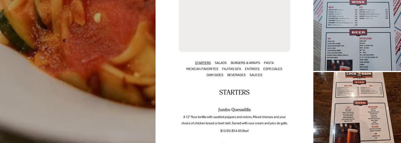 Lock & Dam Eatery Menu