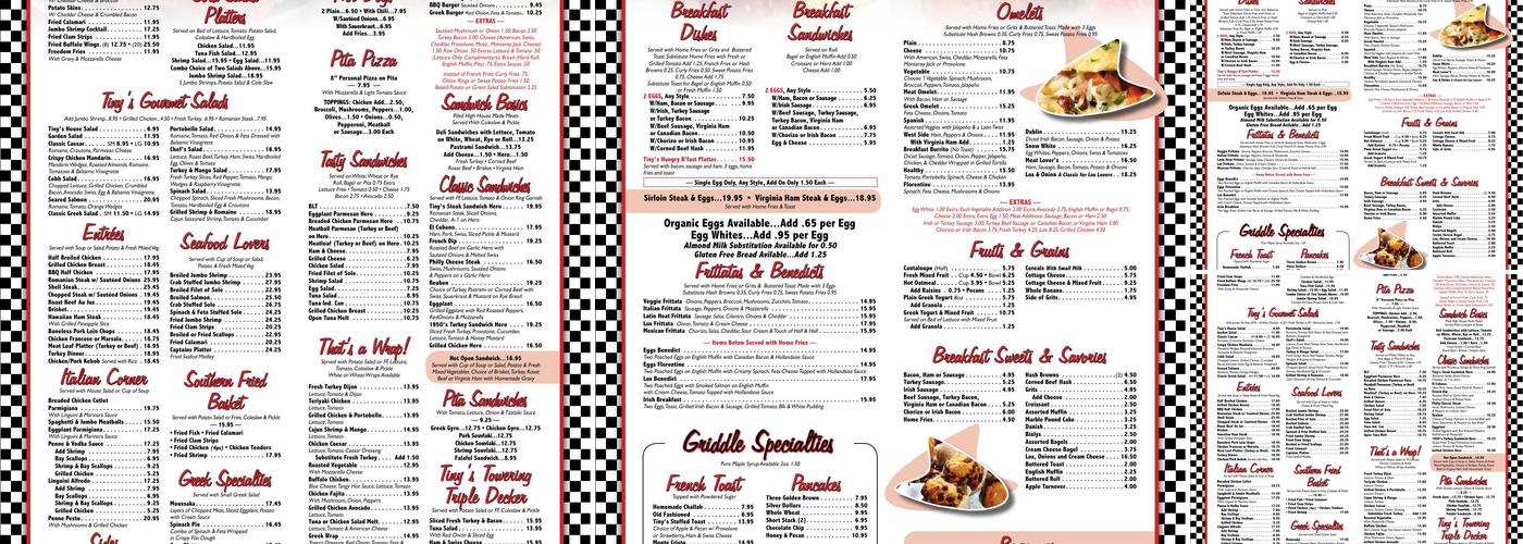 Tiny's Diner Menu