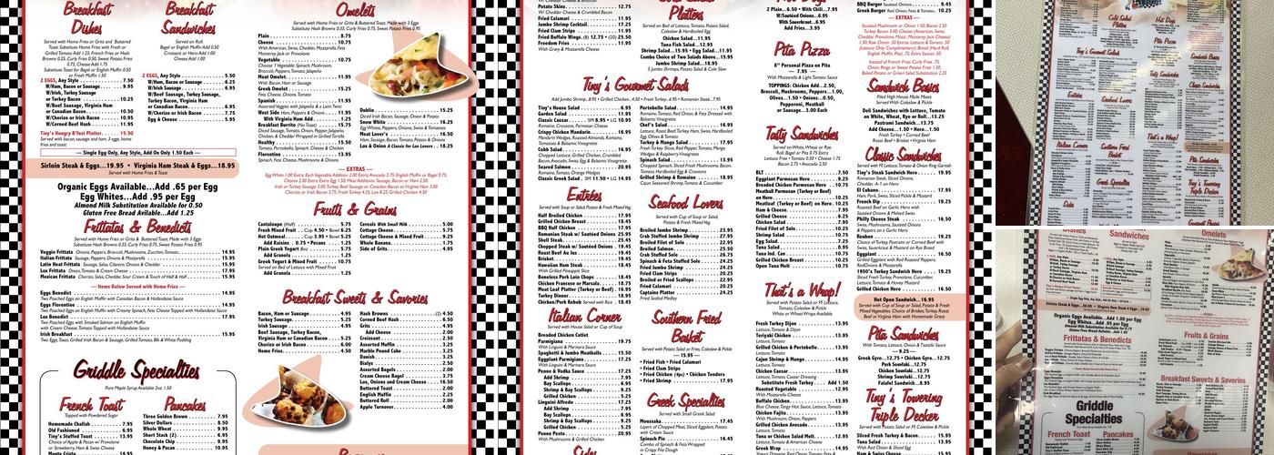 Tiny's Diner Menu
