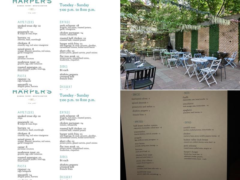 Harper's Menu