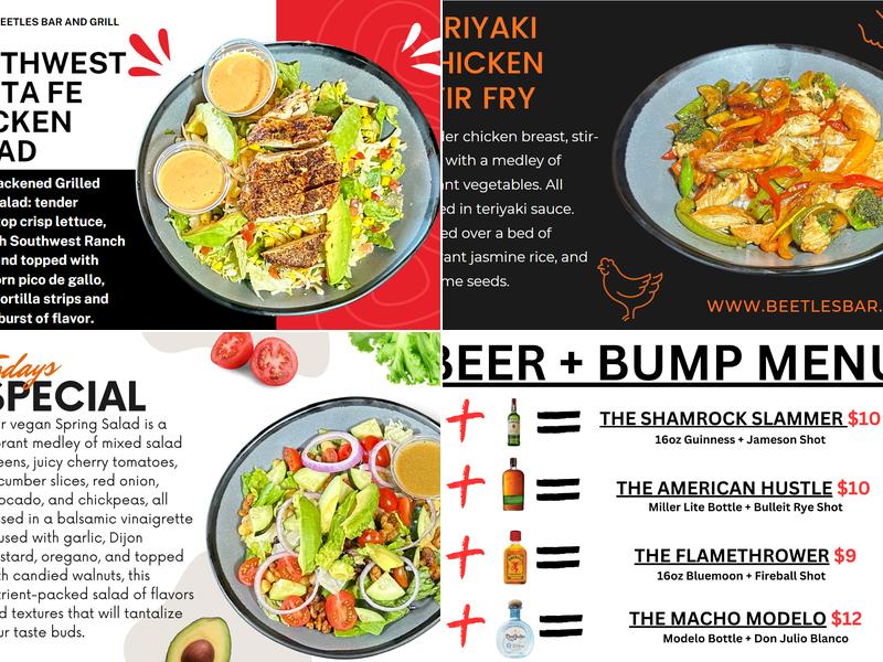 Beetle's Bar And Grill Kitchen Menu