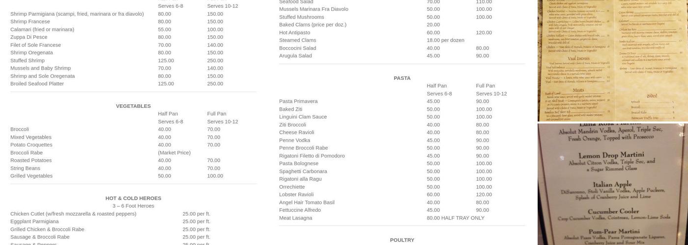 Gianna's Menu