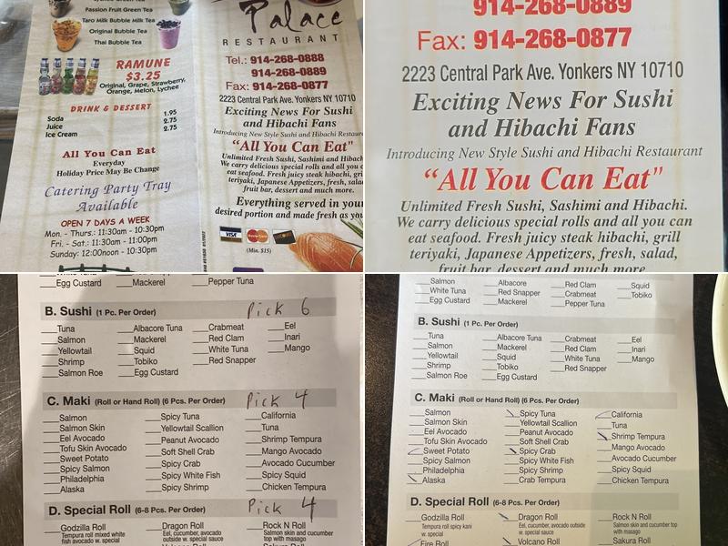 Sushi Palace Menu