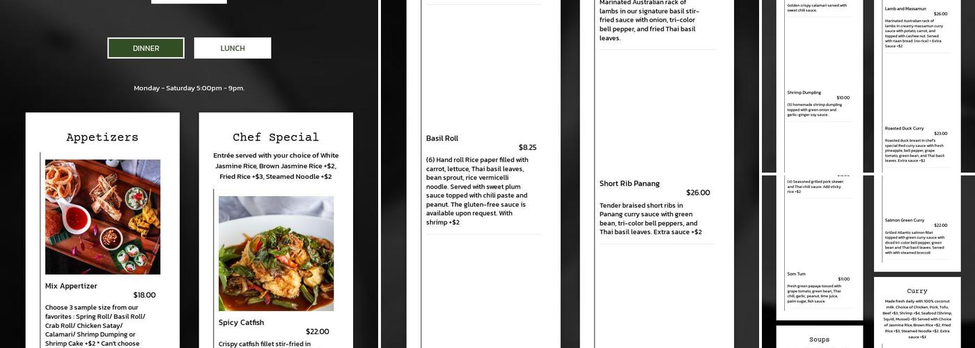 Thai Basil Kitchen Menu