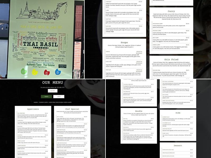 Thai Basil Kitchen Menu