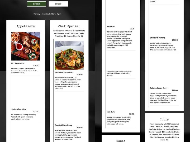 Thai Basil Kitchen Menu