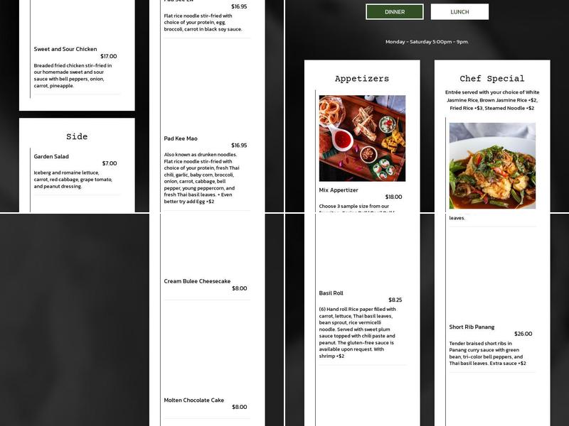 Thai Basil Kitchen Menu