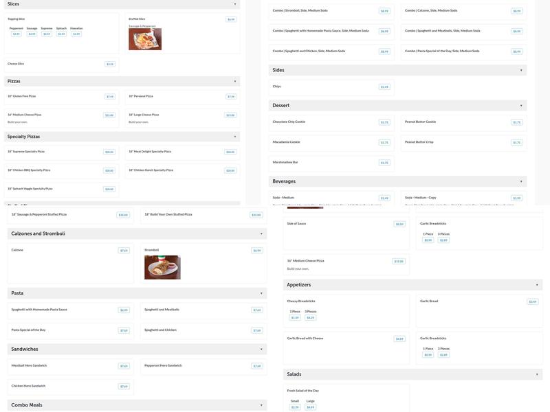 Johnny's Pizza Shop Menu