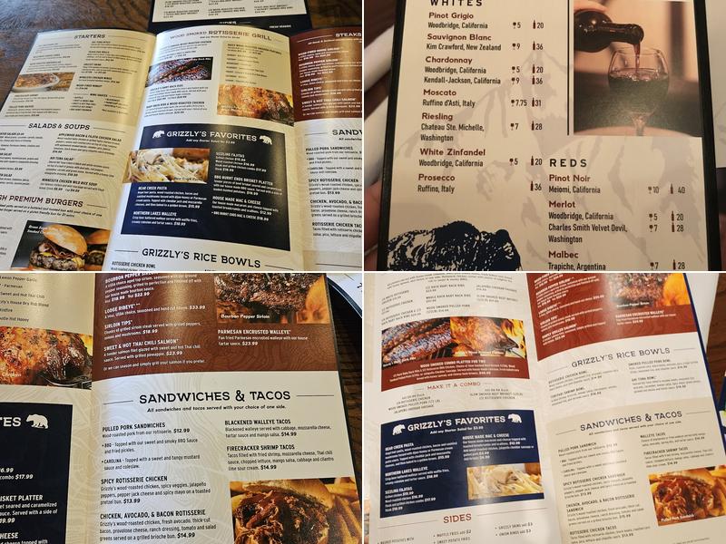 Grizzly's Wood-Fired Grill Menu