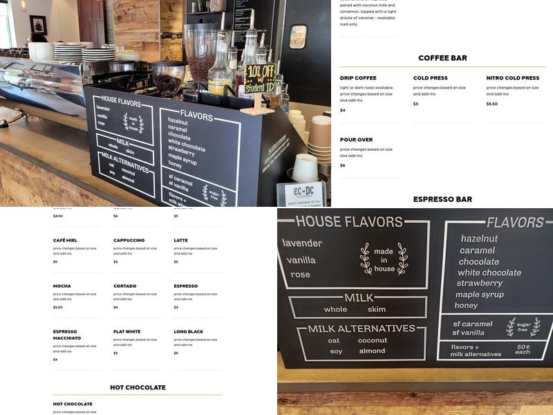 ECDC - Eau Claire Downtown Coffee Menu