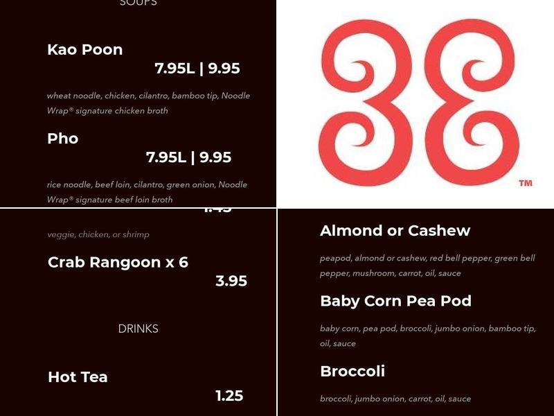 Noodle Wrap Menu