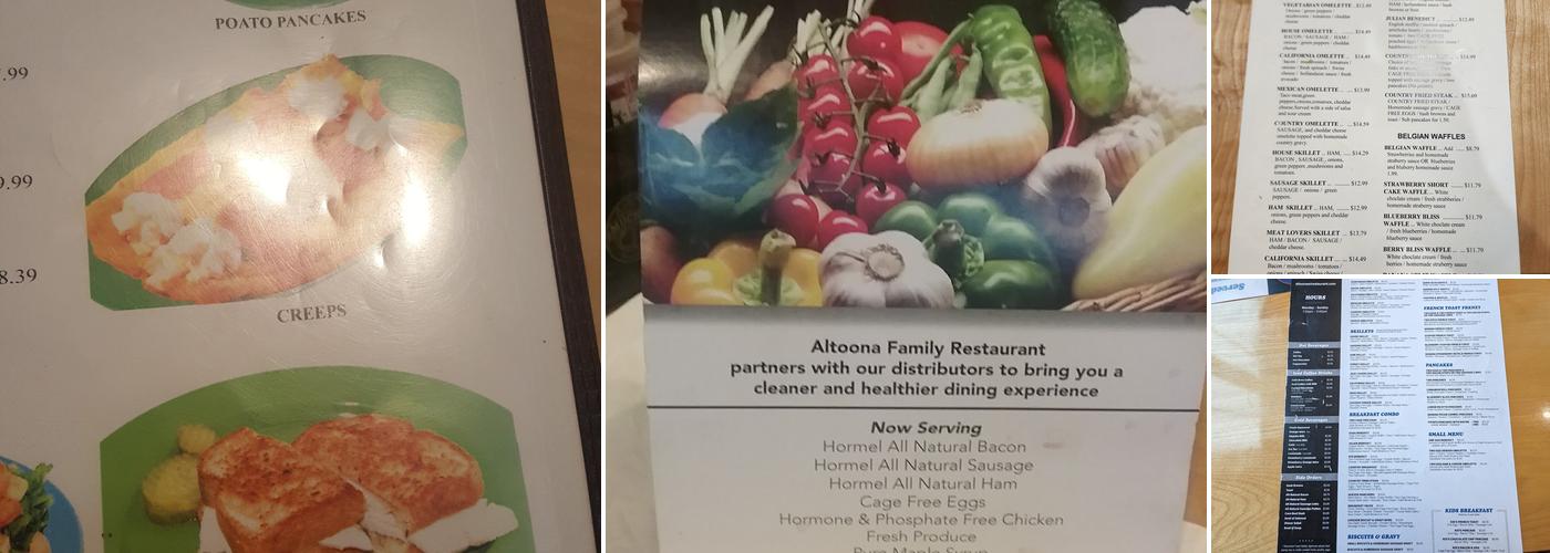 Altoona Family Restaurant Menu
