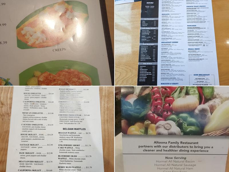 Altoona Family Restaurant Menu