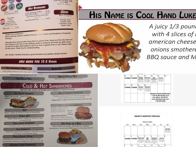 Randy's Family Restaurant Menu