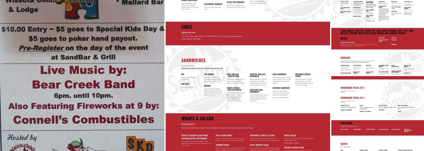 SandBar and Grill, LLC Menu