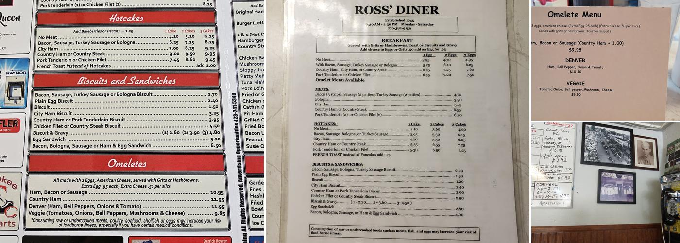 Ross Diner Menu
