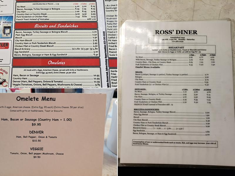 Ross Diner Menu