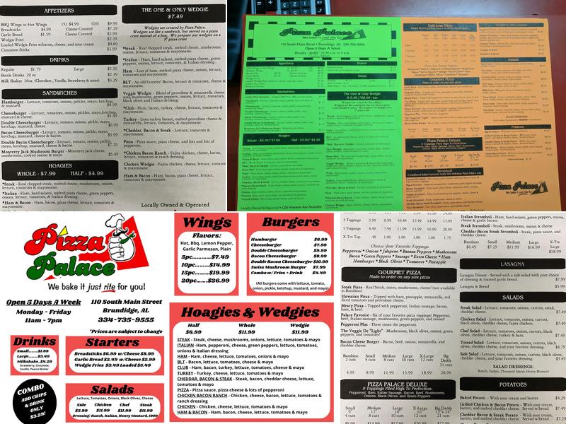 Pizza Palace Menu