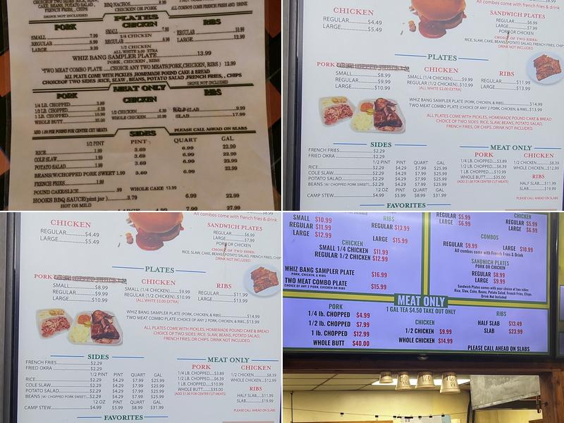 Hook's BBQ Menu