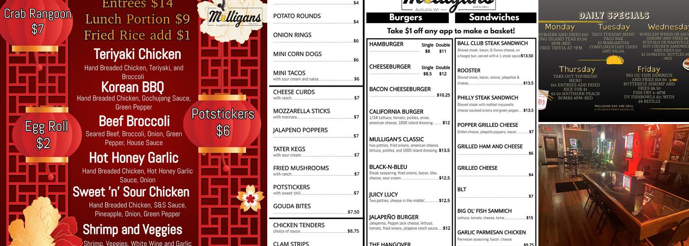 Mulligans Menu