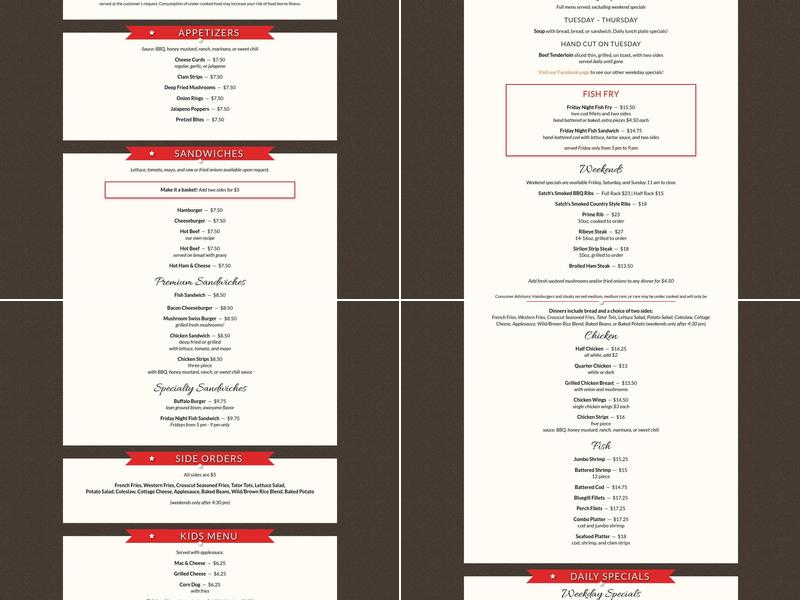 Chicken Chaser's Bar & Grill, LLC Menu