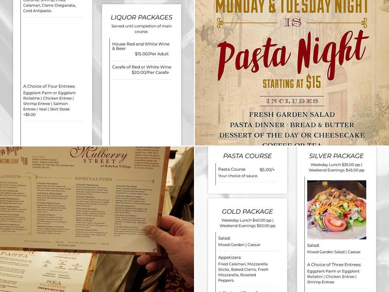 Mulberry Street Babylon Menu