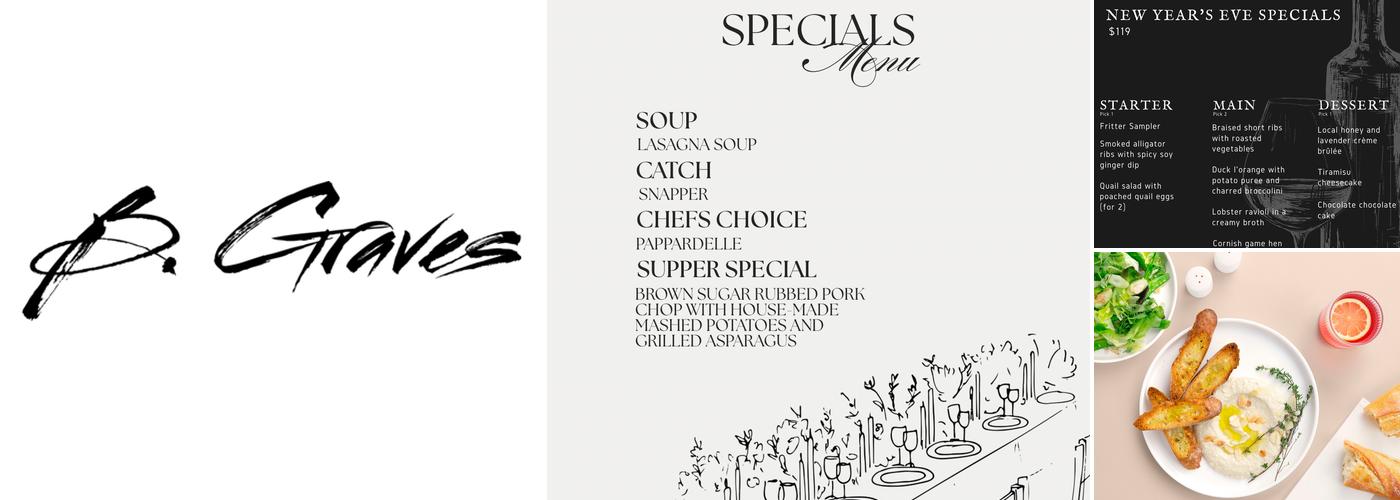 B Graves Menu
