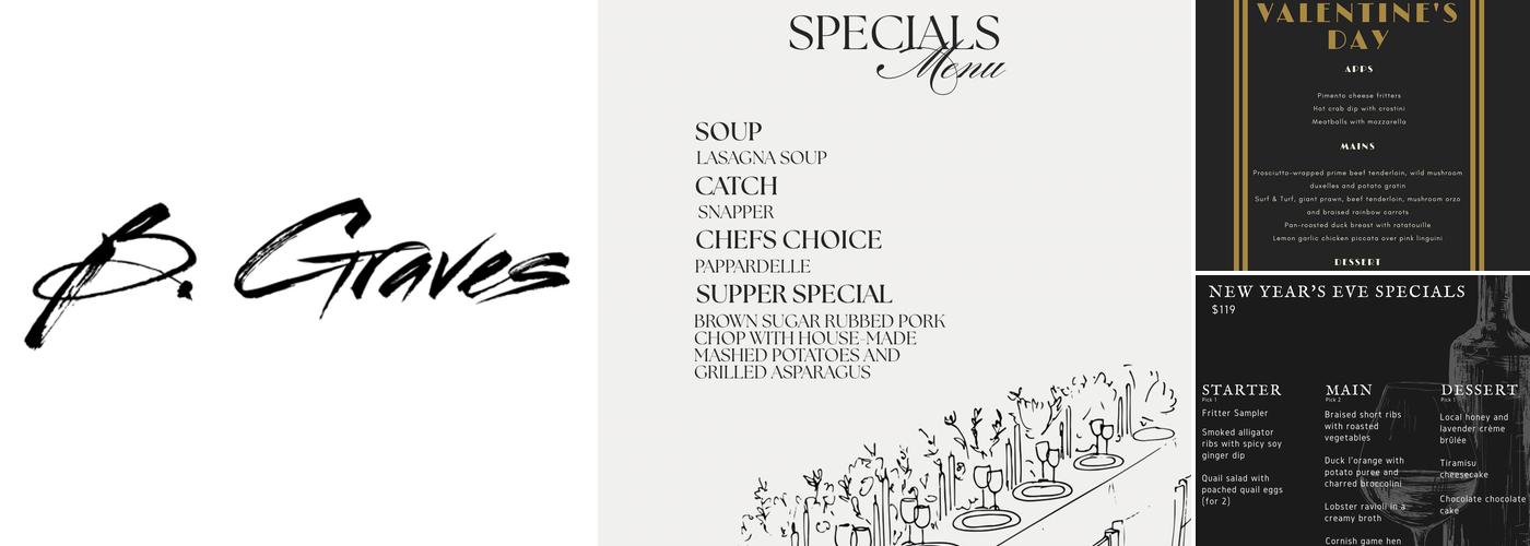 B Graves Menu