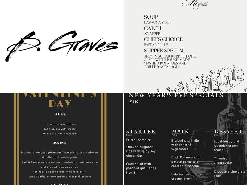 B Graves Menu